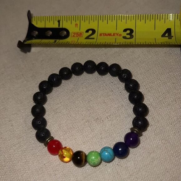 Shakra multi colored beads with porous lava rocks - NWOT - Picture 3 of 3